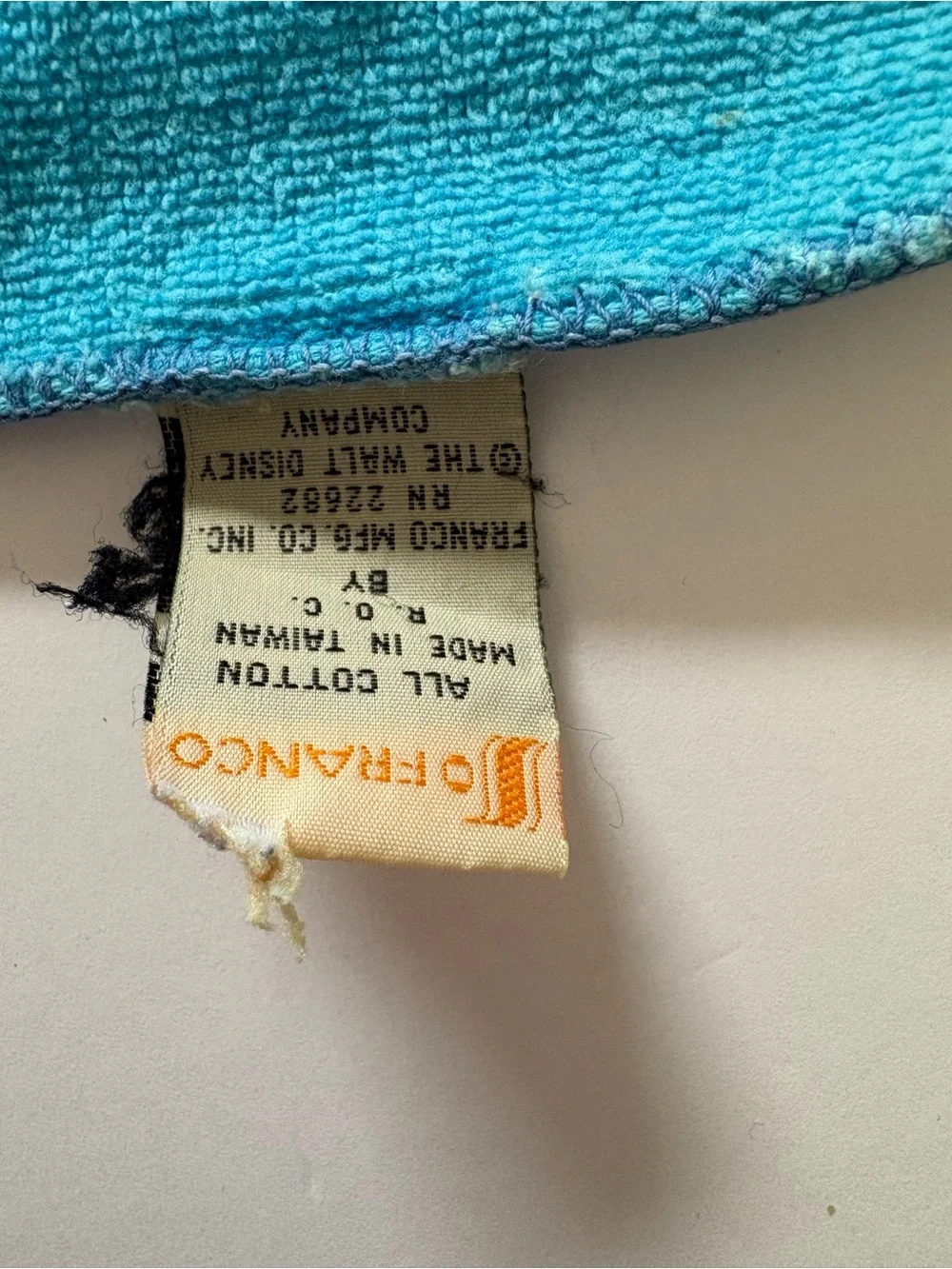 Vintage Mickey Mouse Bright Aqua Hand Towel